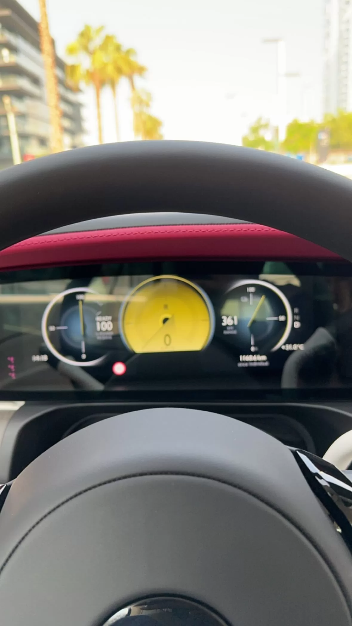 The steering wheel of Mompha's 2024 Rolls Royce Spectre Electric