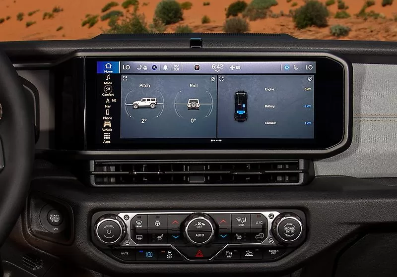An all-new 12.3-inch touchscreen on the 2024 Jeep Wrangler