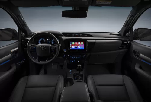 The interior design of the 2024 Toyota Hilux Hybrid 48V