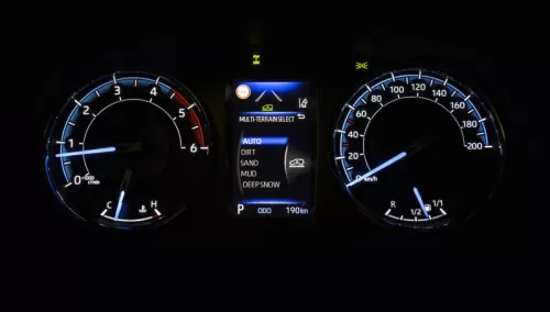 Multi-terrain select menu on the 2024 Hilux Hybrid