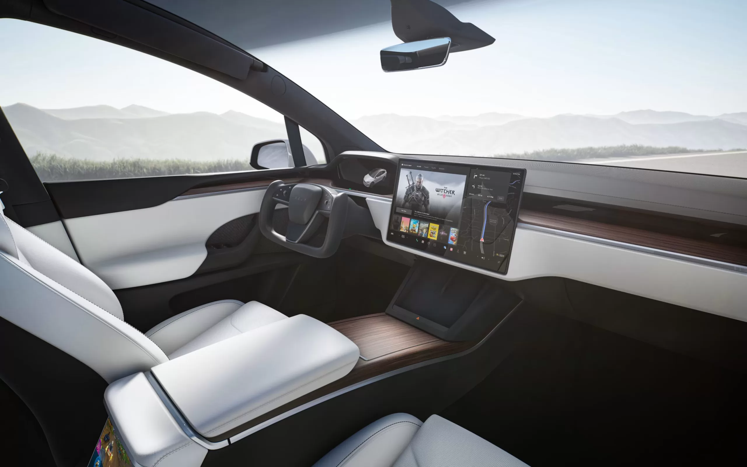 The interior design and infotainment on the 2024 Tesla Model X