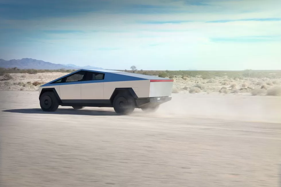The exterior design of the 2024 Tesla Cybertruck