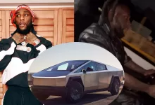 Burna Boy spotted driving the new 2024 Tesla Cybertruck in Miami