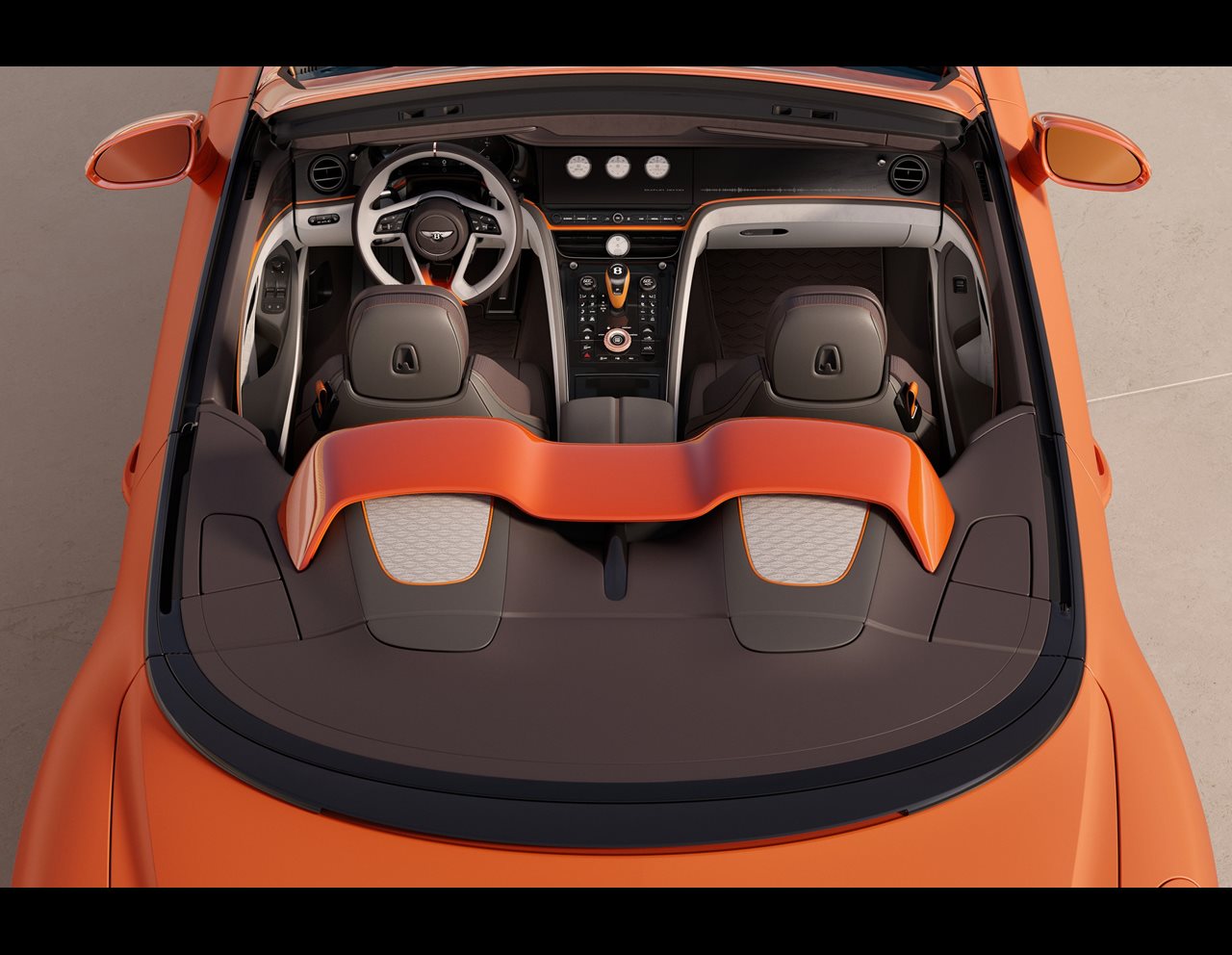 Seating for two on the 2025 Bentley Batur Convertible