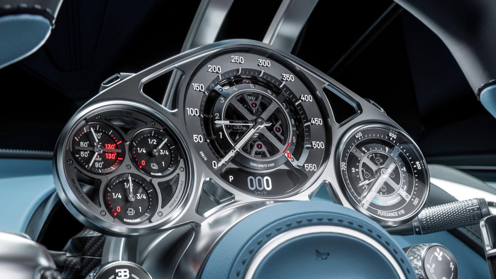 The new instrument cluster on the all-new 2026 Bugatti Tourbillon hybrid