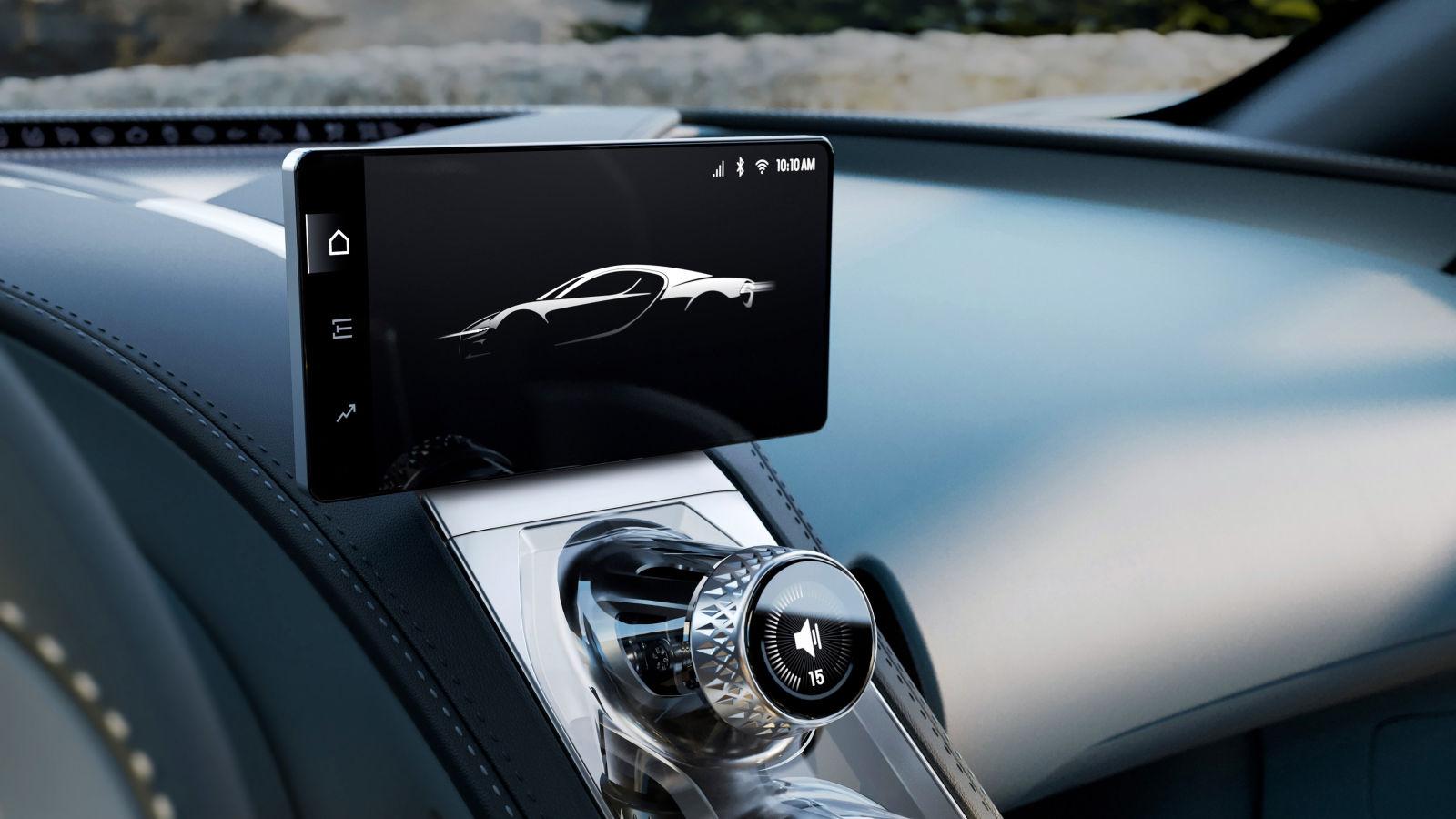 The hidden touchscreen display on the all-new Bugatti Tourbillon 