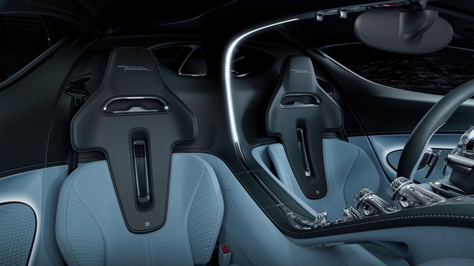 The interior design of the all-new Bugatti Tourbillon 