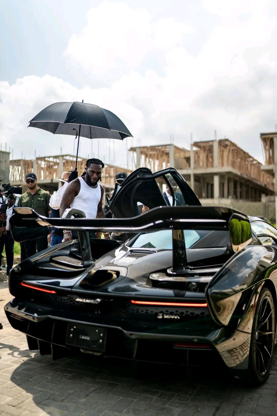 The engine of Burna Boy's McLaren Senna 