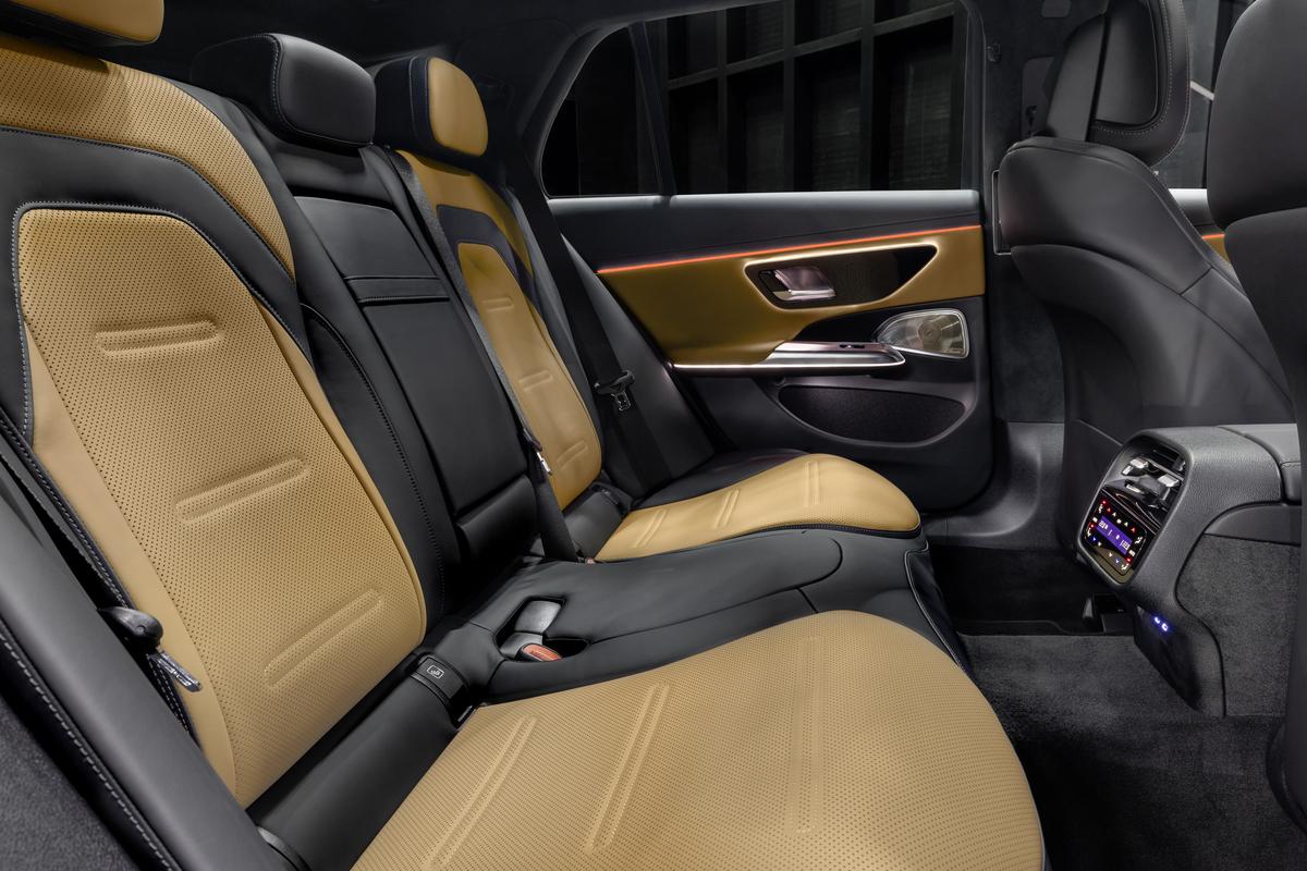 Rear seat design of the 2026 Mercedes-AMG E 53 Wagon