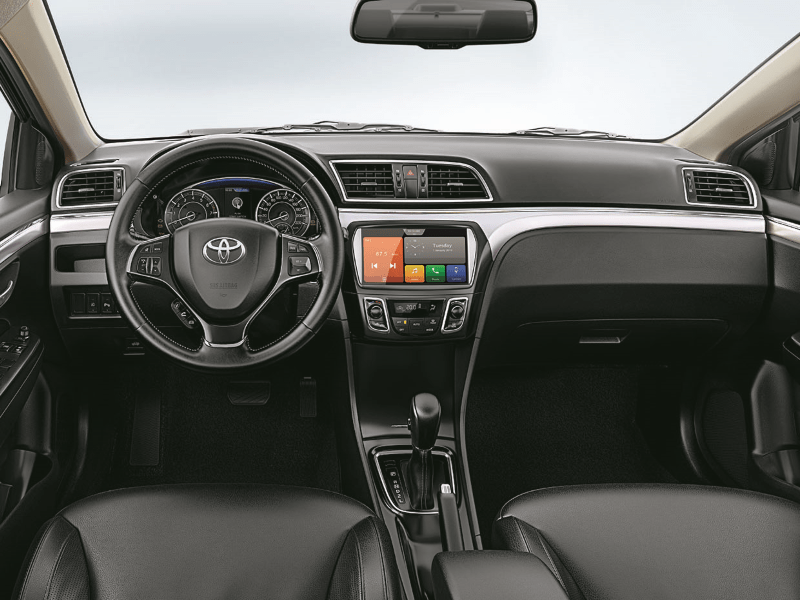 Interior design of the 2025 Toyota Belta