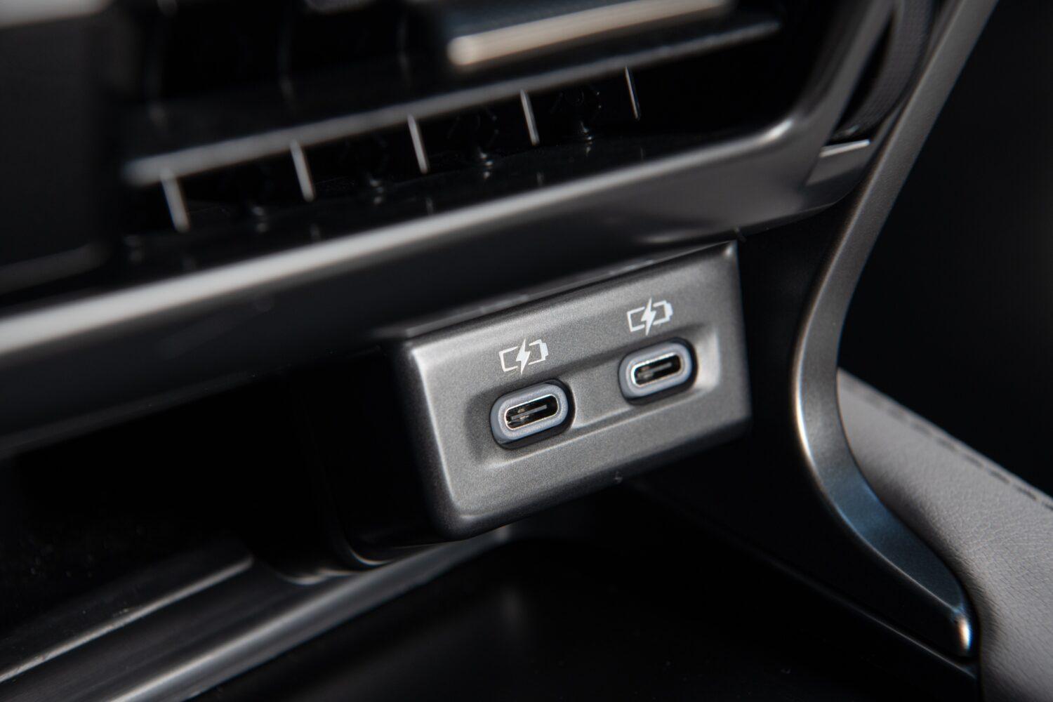 USB Type-C charging ports on the new Lexus RX