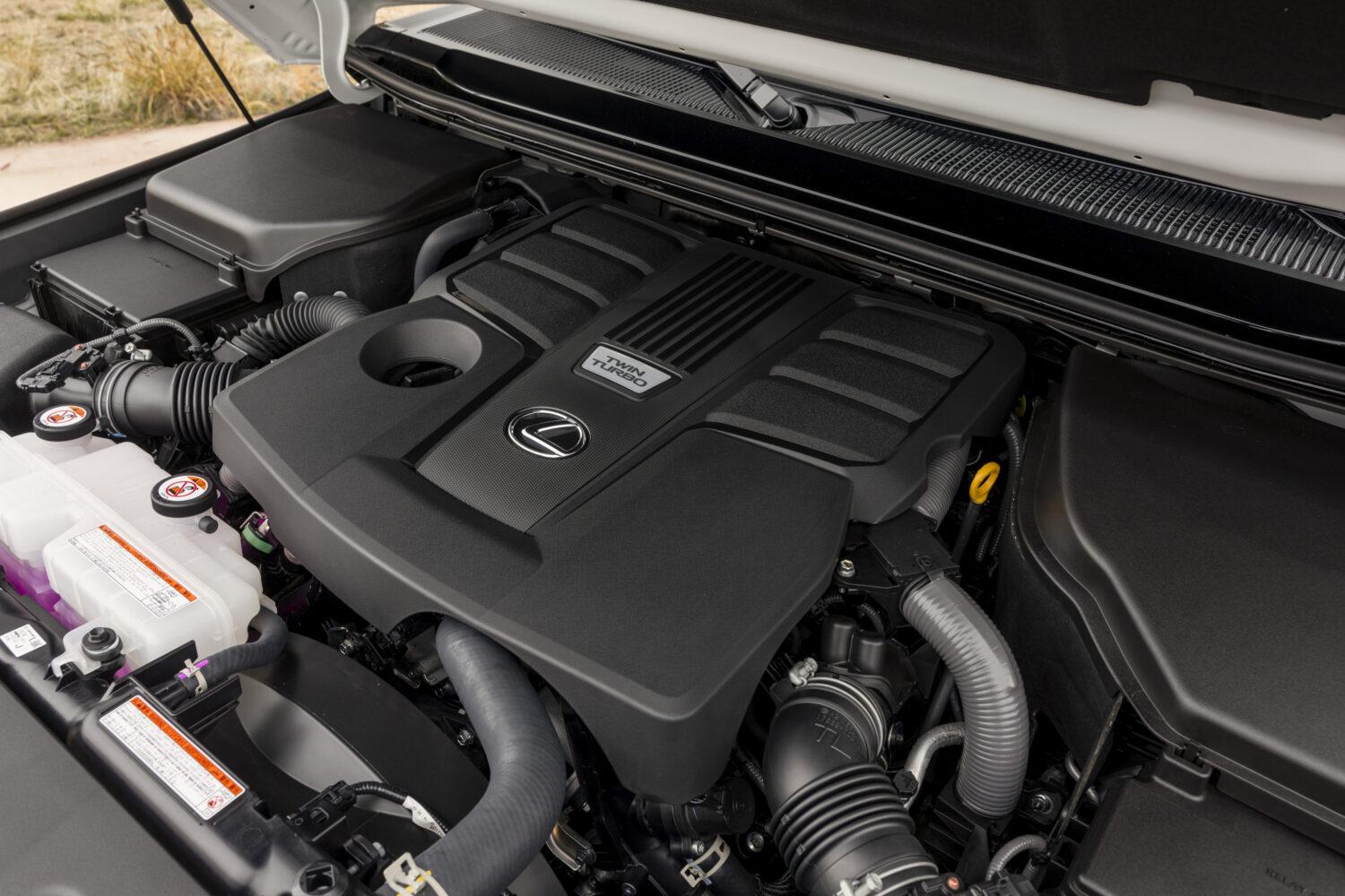 The twin-turbo V6 engine on the 2026 Lexus GX