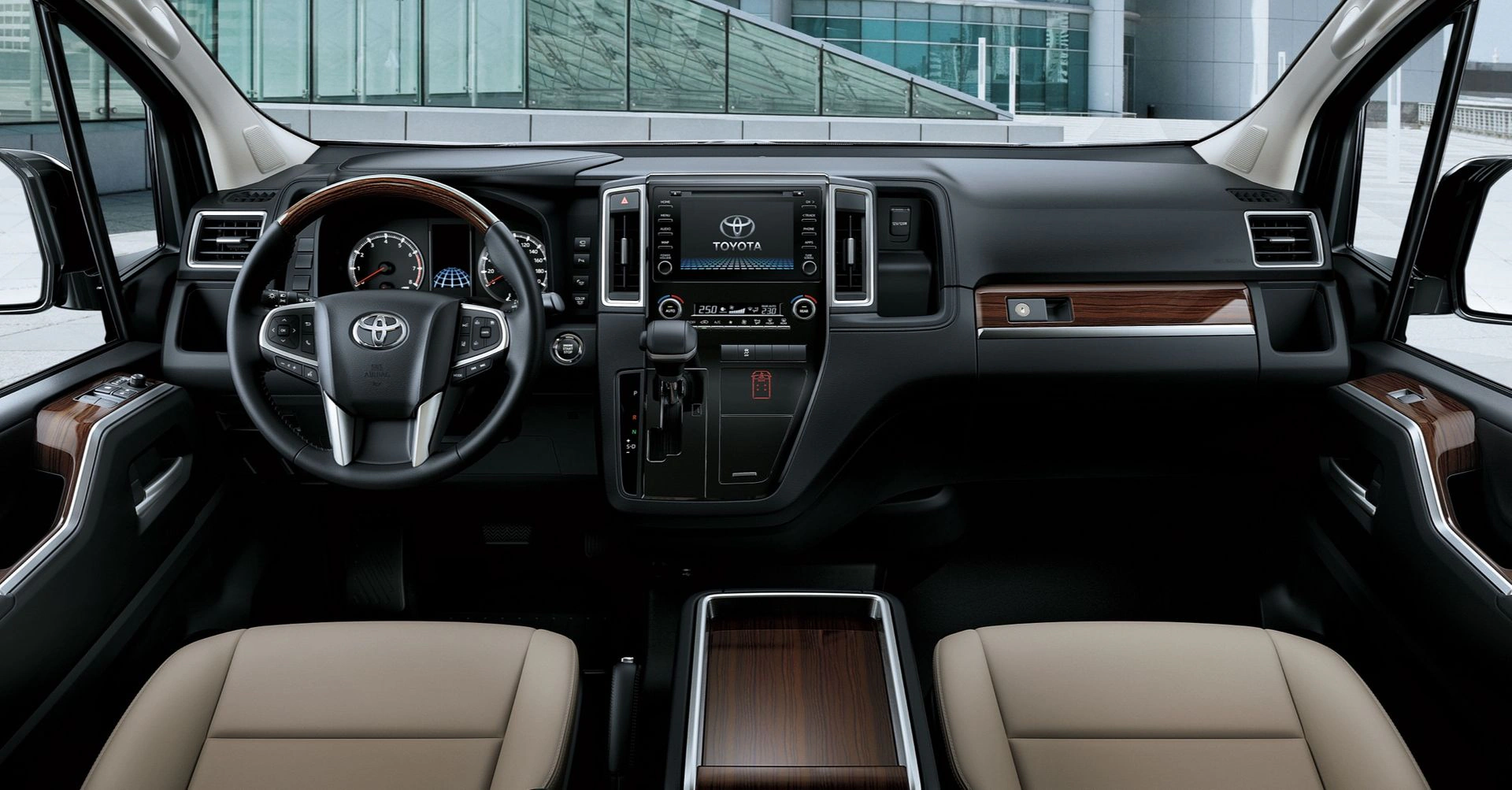 Interior design of the 2026 Toyota Granvia MPV