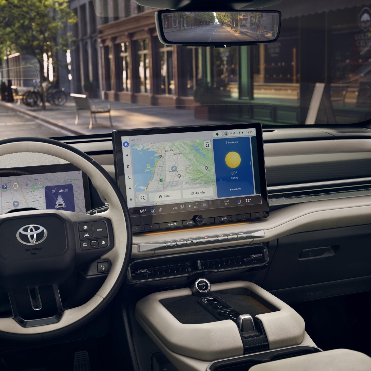 A large touchscreen display on the 2027 Toyota Highlander