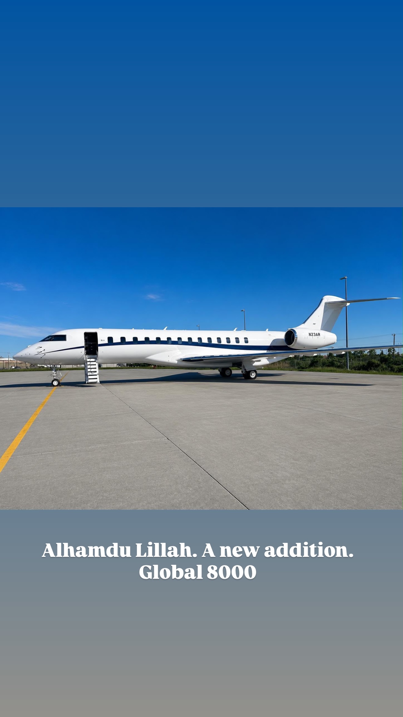 Price of Abdul Samad Rabiu (BUA CEO)’s Bombardier Global 8000 private jet