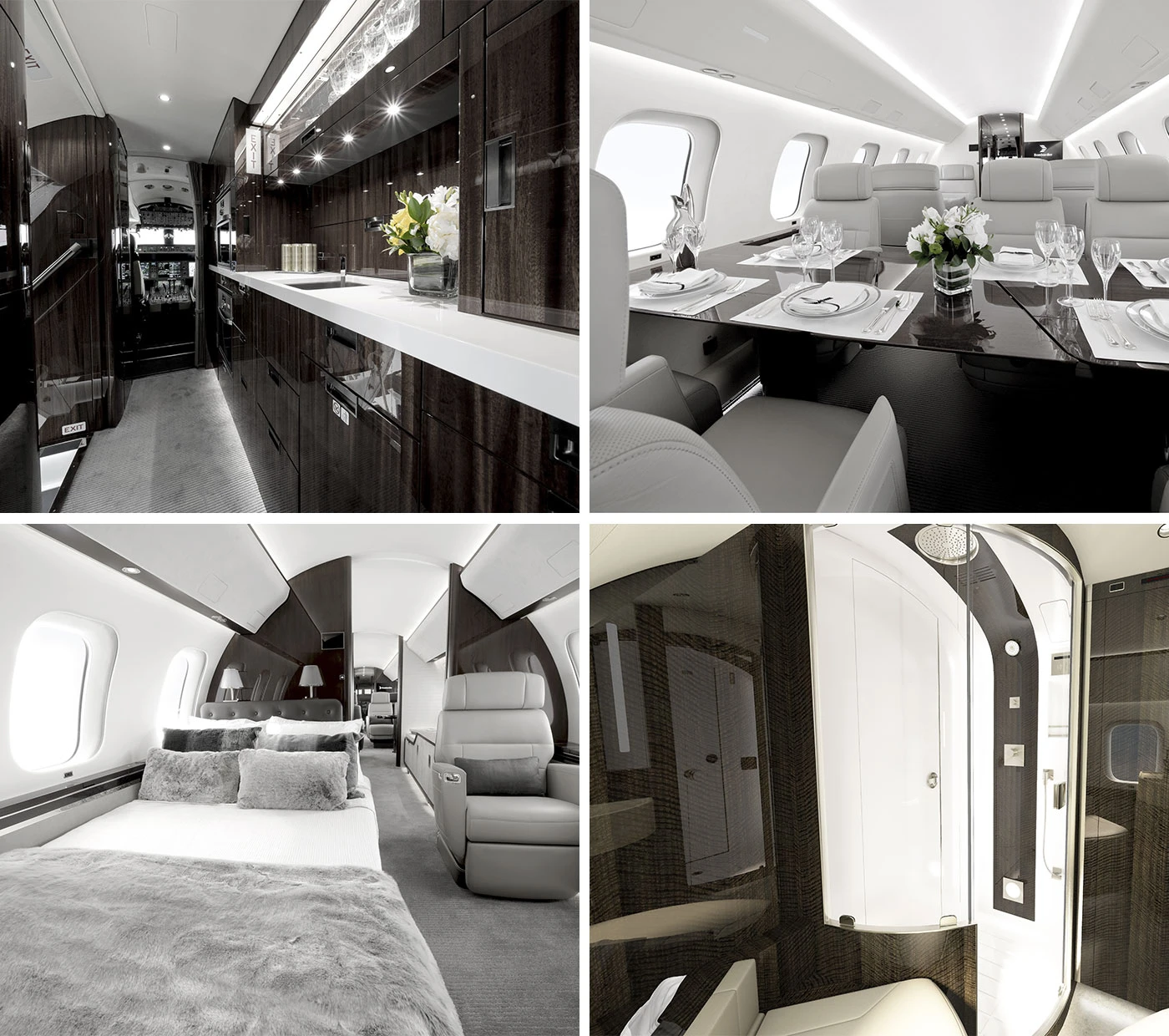 The interior of Abdul Samad Rabiu (BUA CEO)’s Bombardier Global 8000 private jet