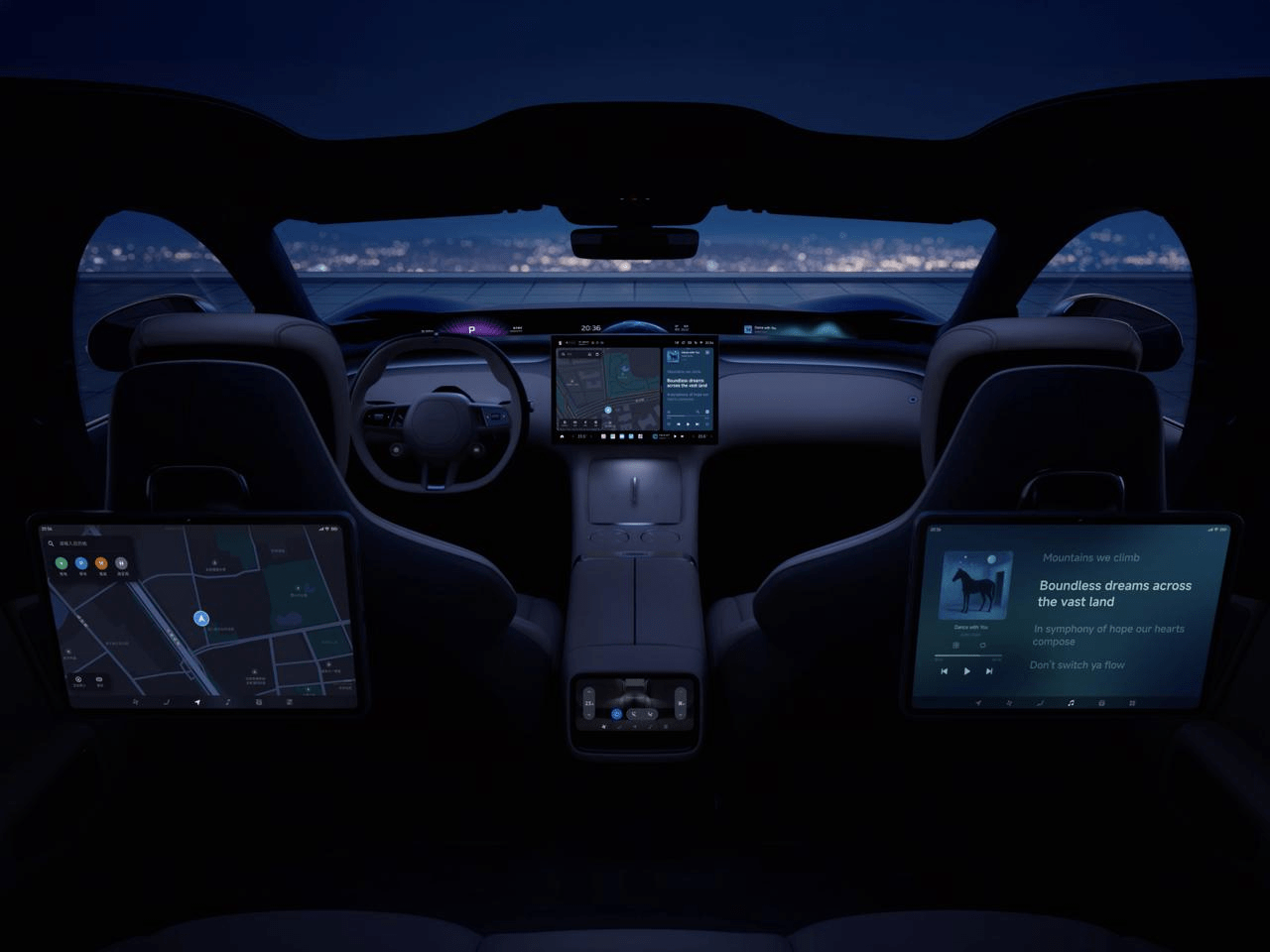 Rear entertainment systems on the 2026 Xiaomi YU7